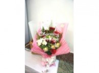 Red Rose And Rocher Bouquet